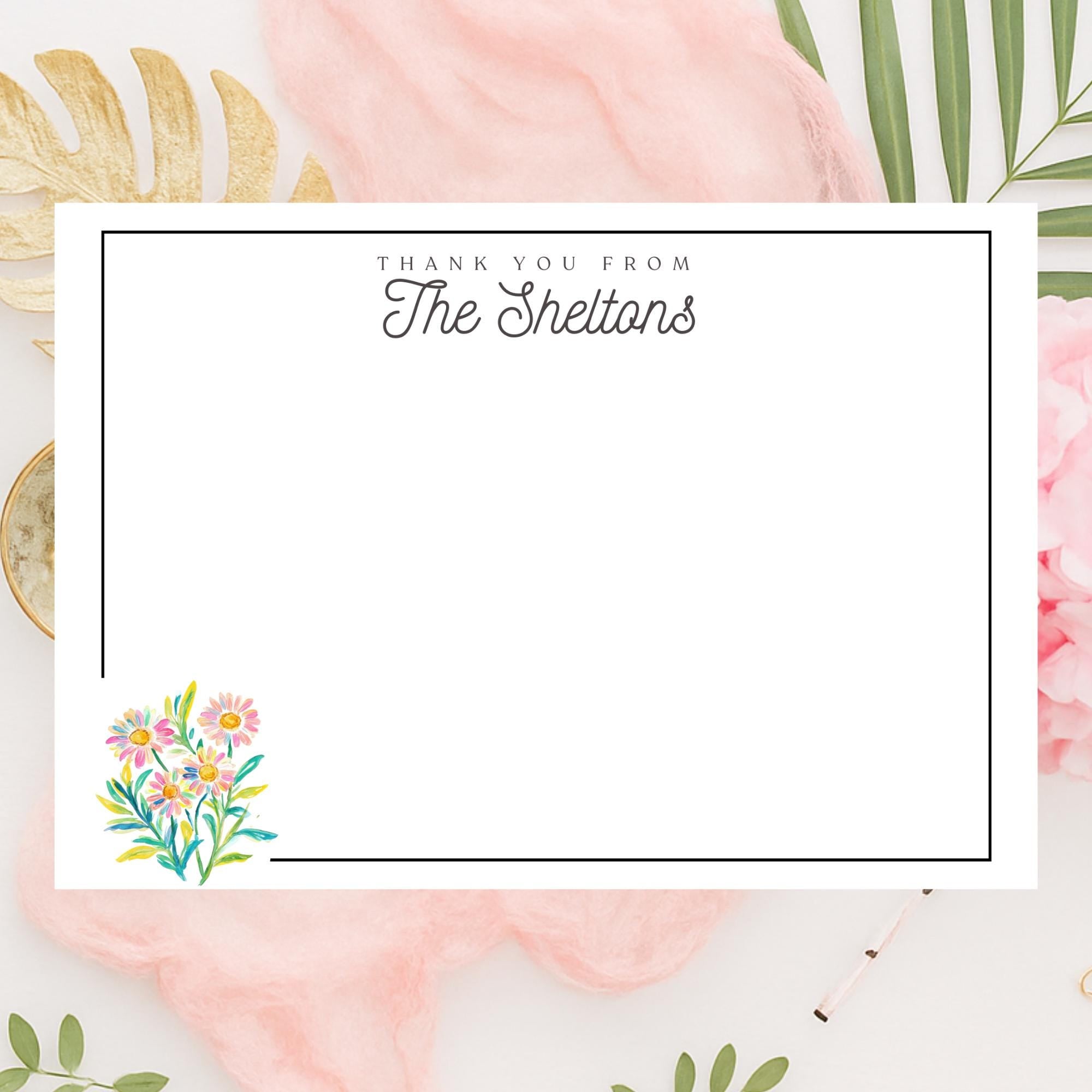 Personalized Floral Notecards by The Saltwater Press