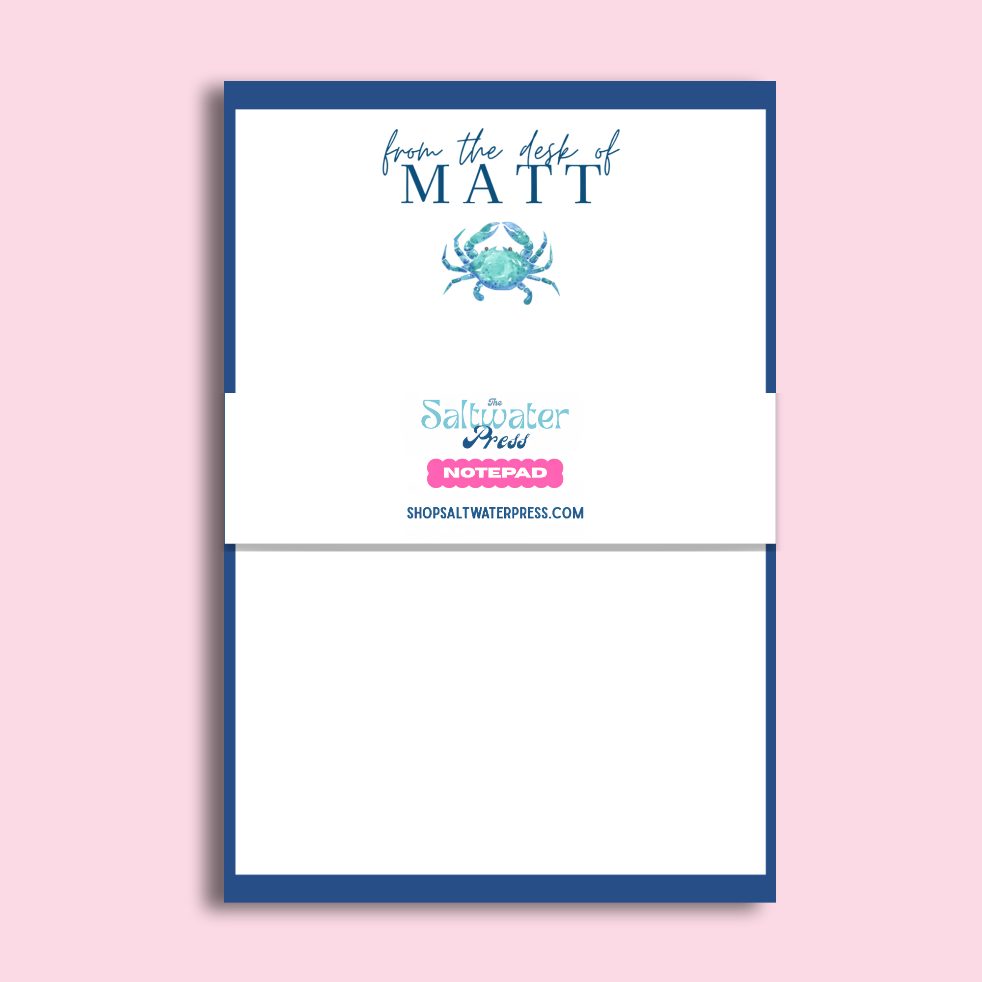Personalized Crab Notepad by The Saltwater Press