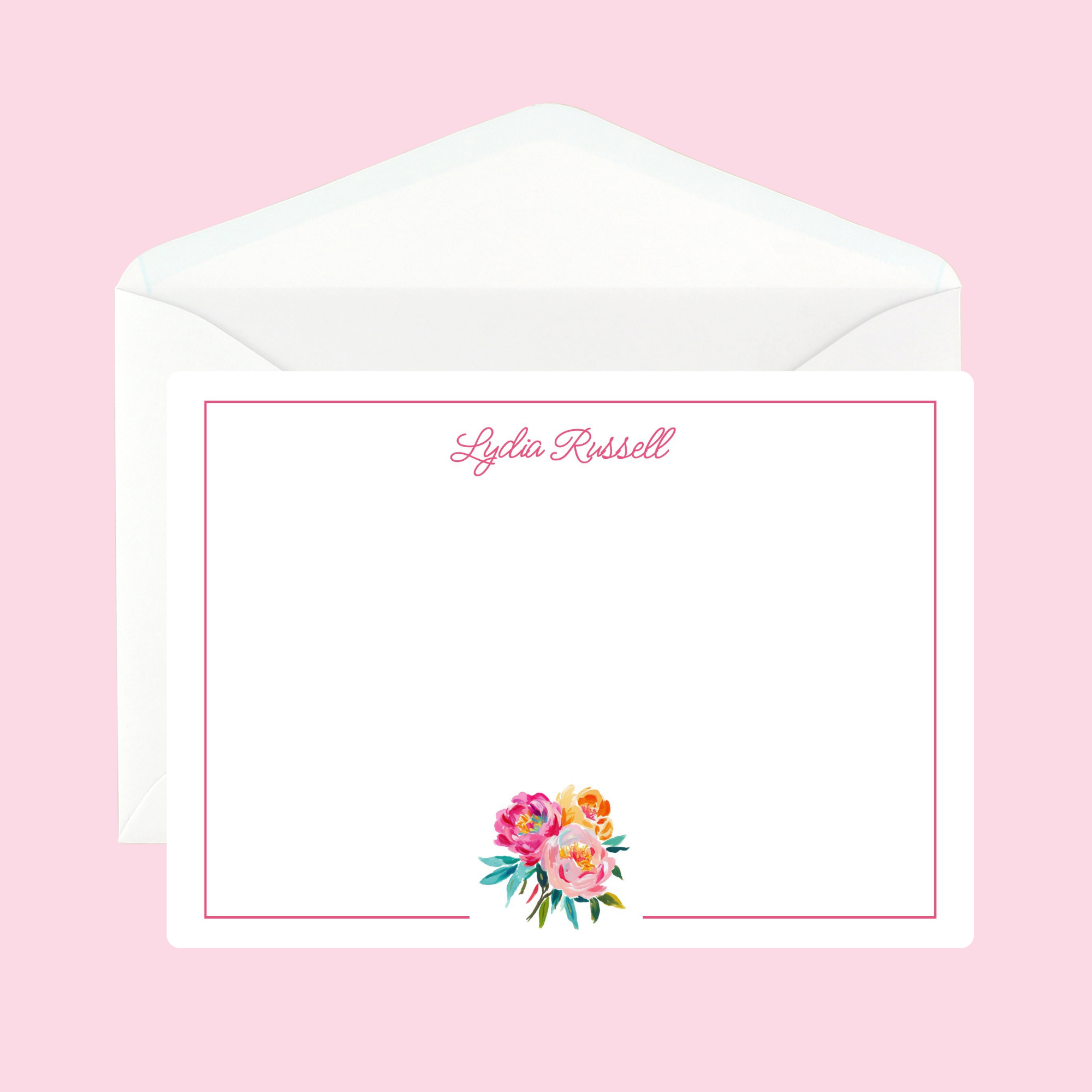 Personalized Floral Notecards by The Saltwater Press