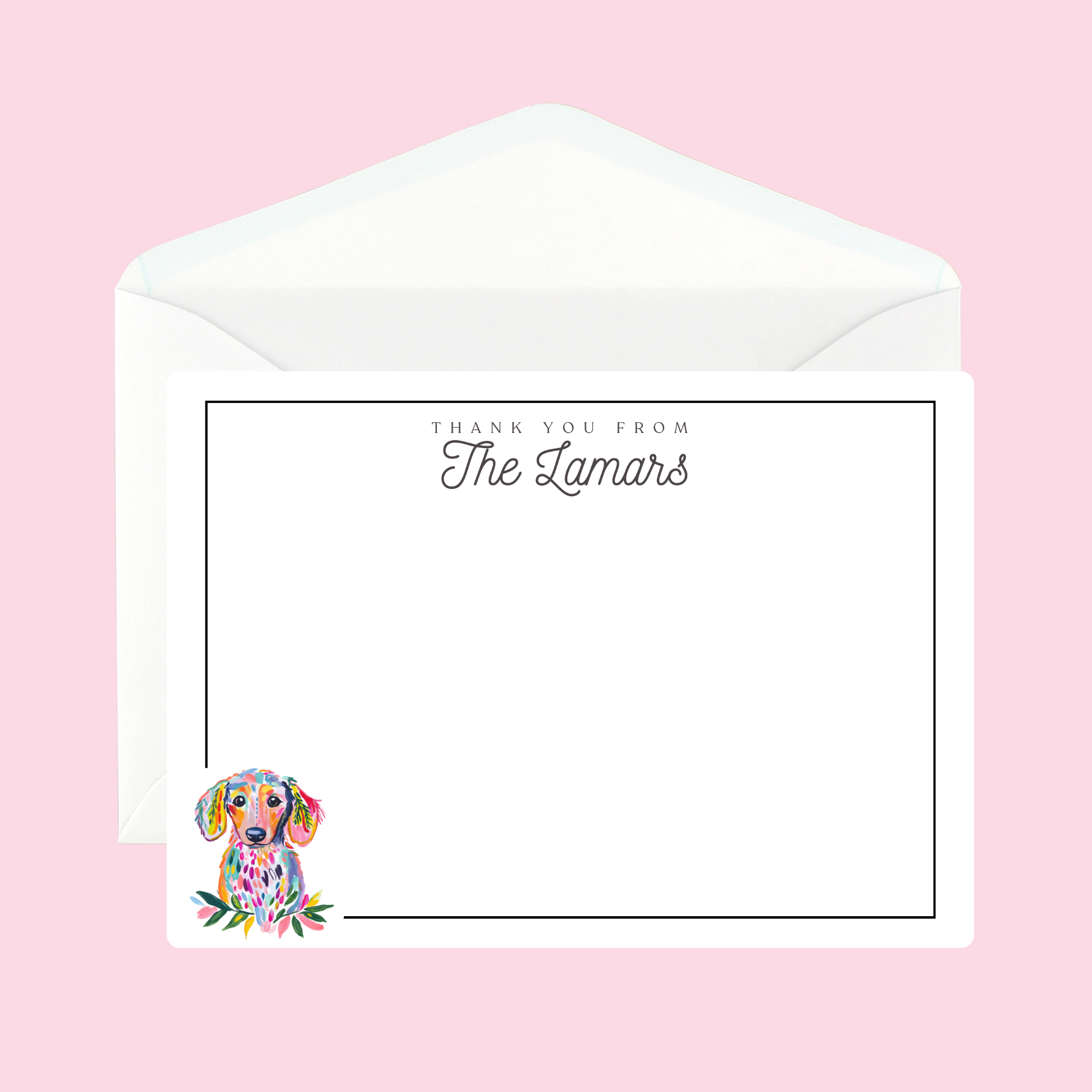 Personalized Dachshund Notecards by The Saltwater Press