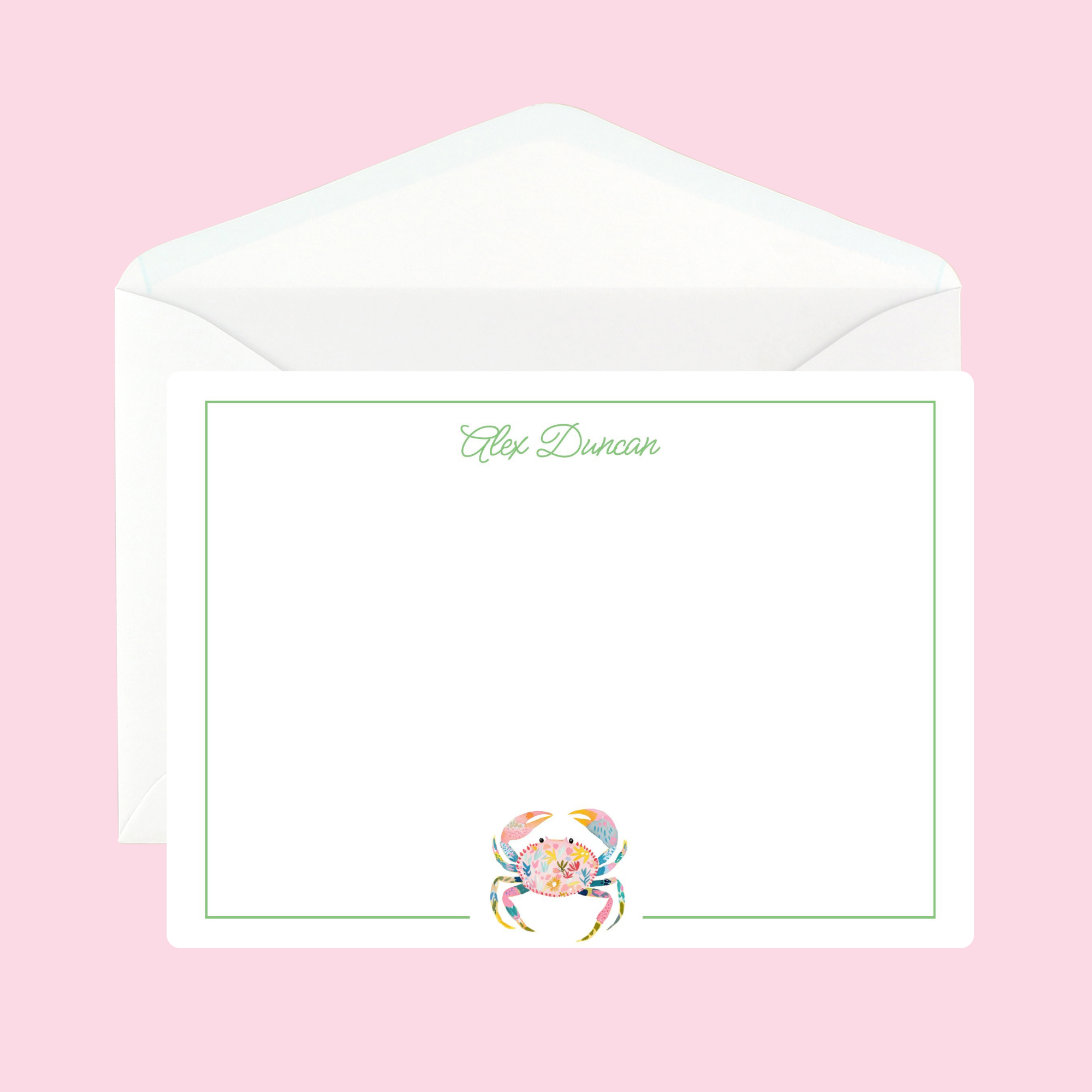 Personalized Crab Notecards by The Saltwater Press