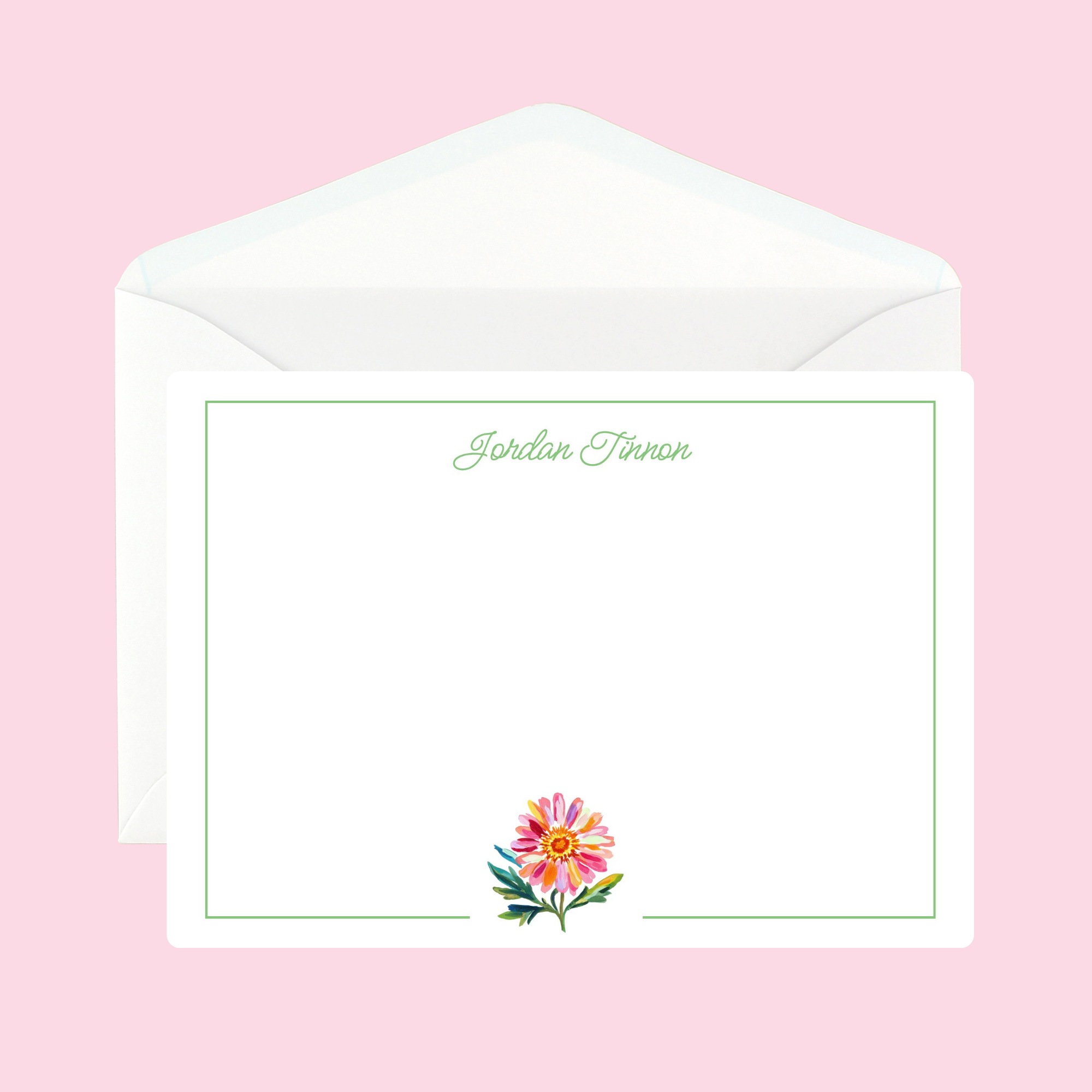 Personalized Floral Notecards by The Saltwater Press