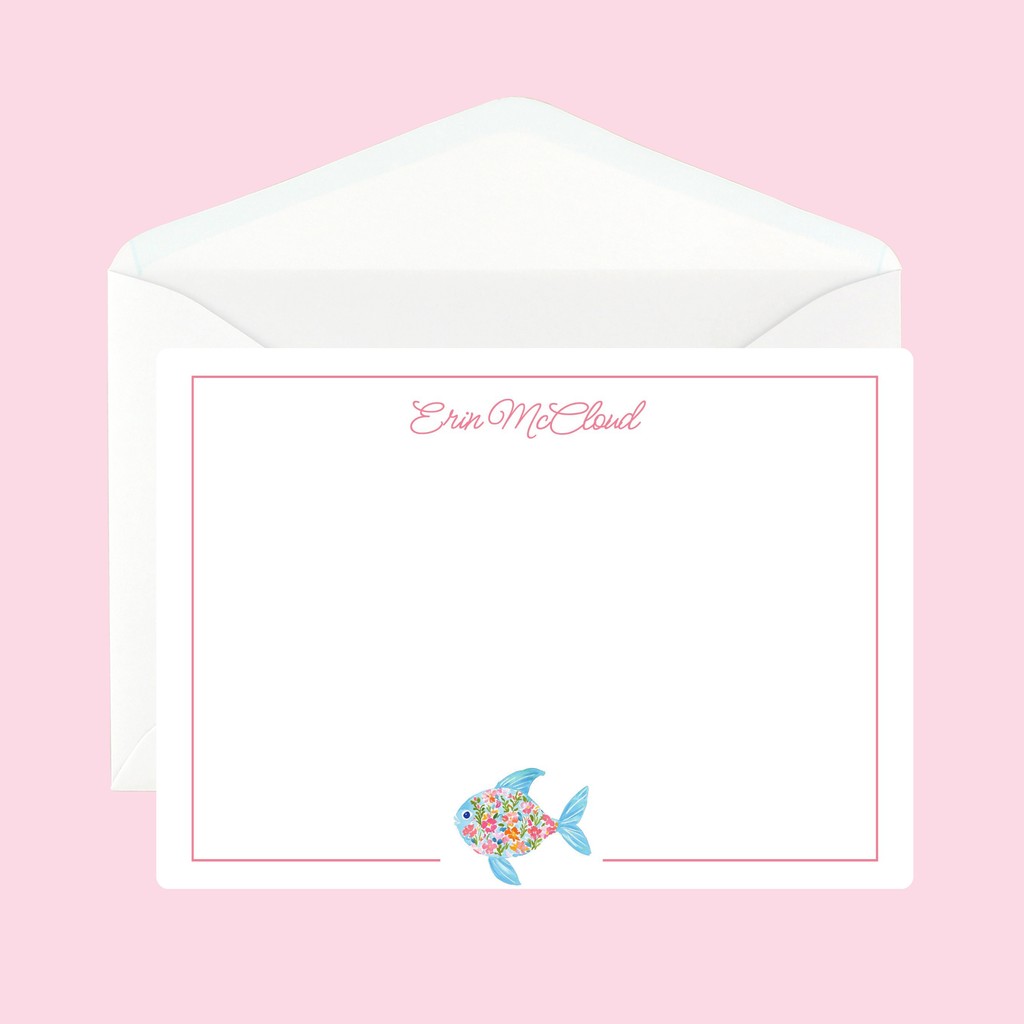 Personalized Coastal Preppy Note Card by The Saltwater Press