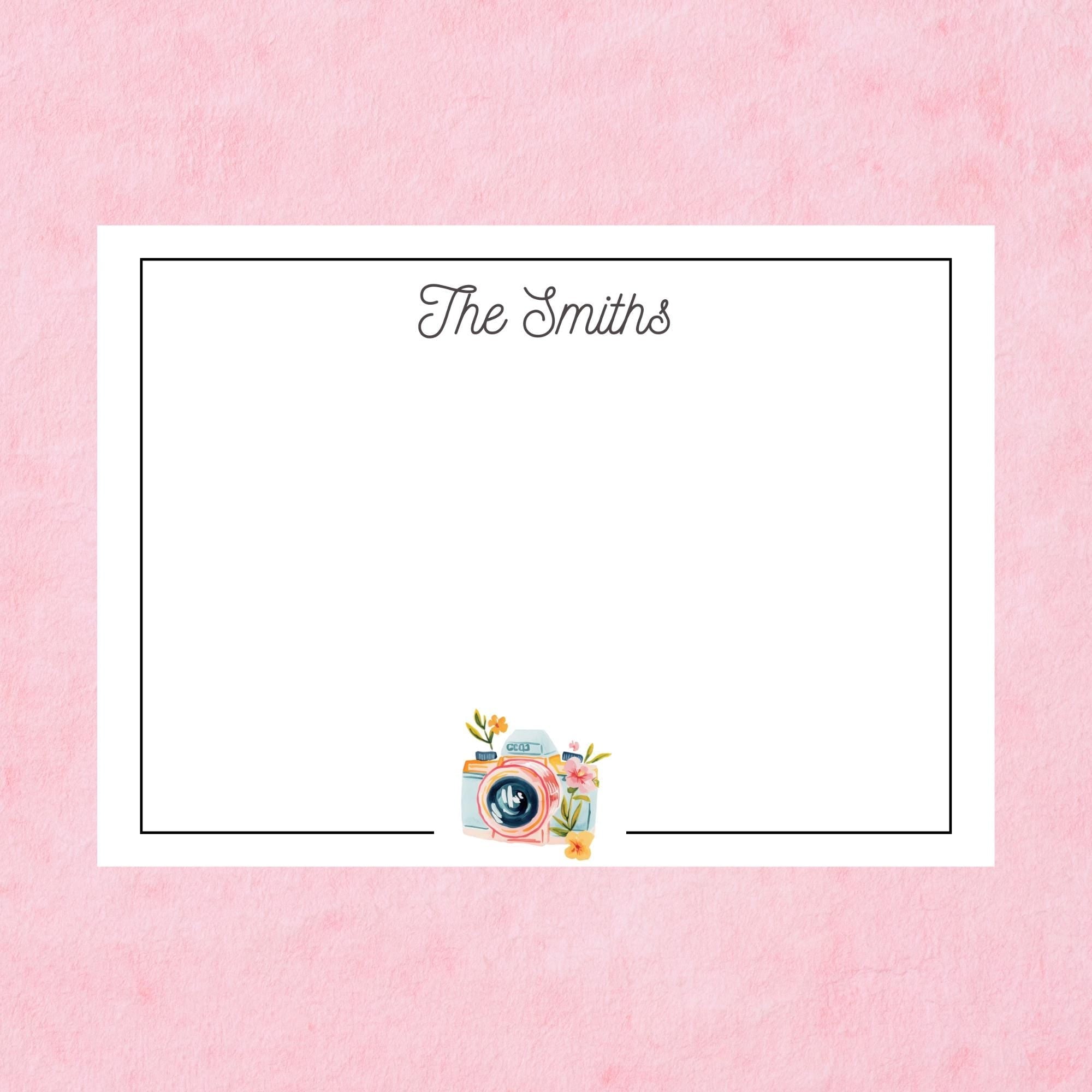 Personalized Camera Notecards by The Saltwater Press