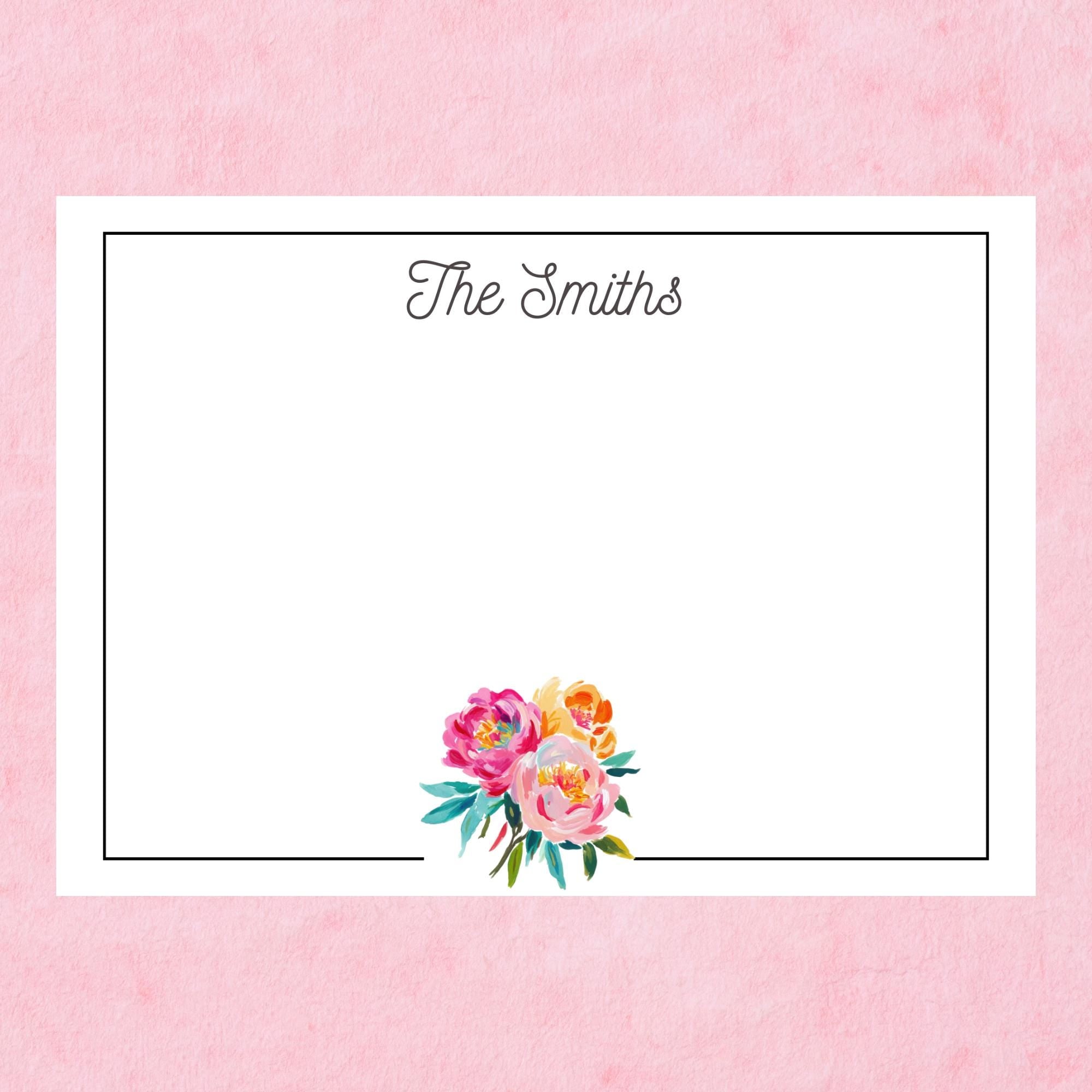 Personalized Floral Notecards by The Saltwater Press