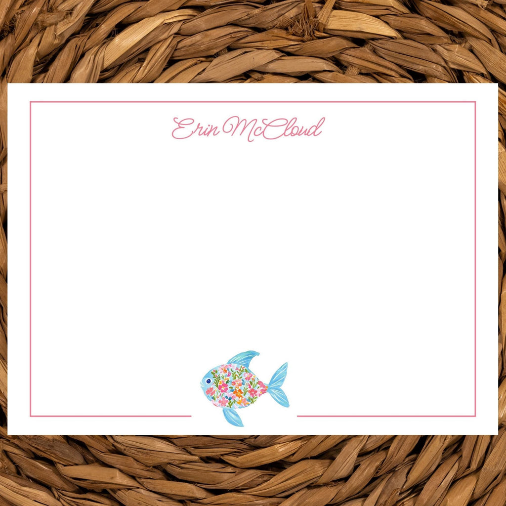 Personalized Coastal Preppy Note Card by The Saltwater Press