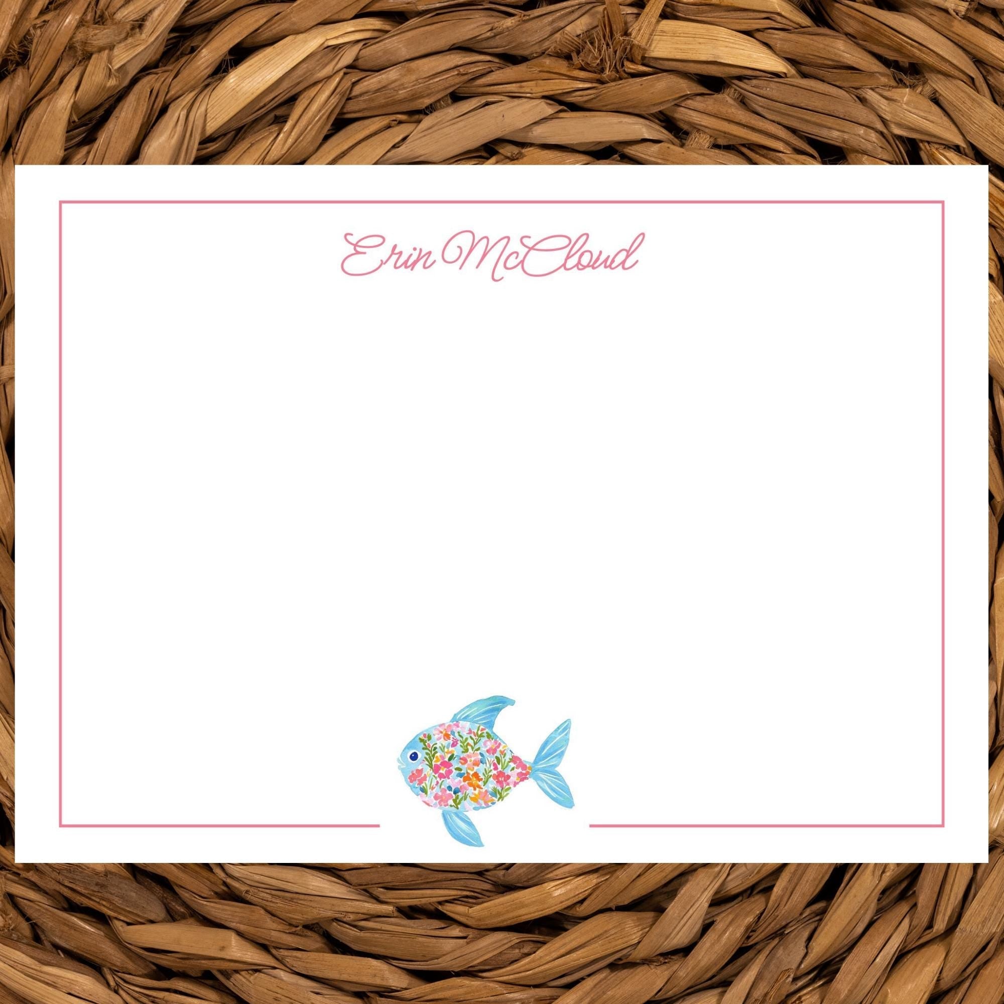 Personalized Coastal Preppy Note Card by The Saltwater Press
