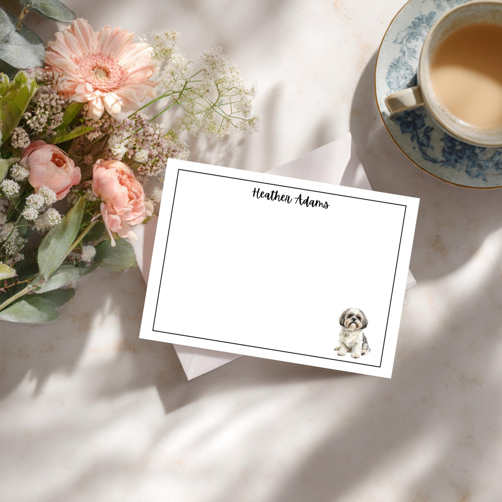 Personalized Dog Stationery – Custom Shih Tzu Thank You Cards by The Saltwater Press